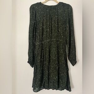 Long Sleeved Green Floral Dress